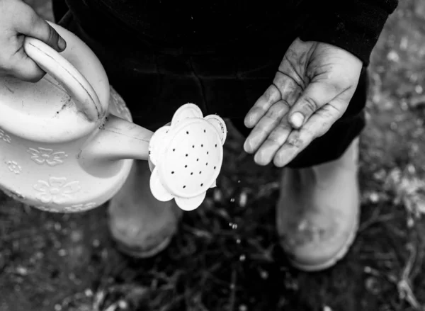 Hands Children Splash Water Sunny Day Water Shortage Climate Change — Stock Photo, Image