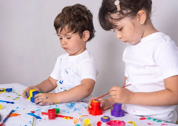 Los Niños Edad Preescolar Tienen Clases Aula Niña Cinco Años — Foto de Stock