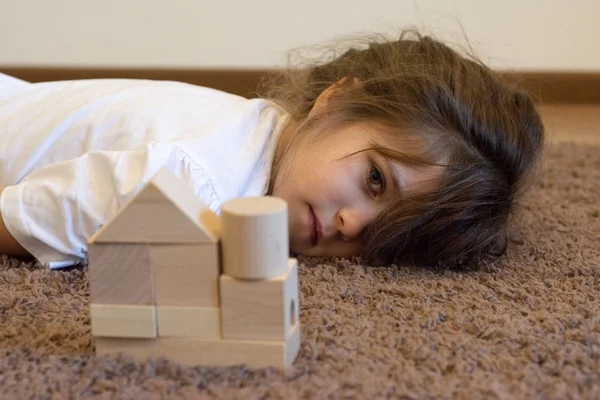 Niño Con Trastorno Ansiedad Social Niña Sola Casa — Foto de Stock