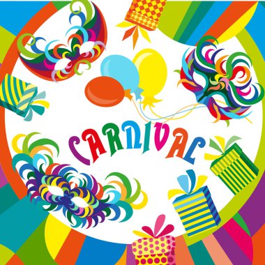 Mutlu karnaval şenlikli kavramı. Maskeli parti maskesi ayarla.