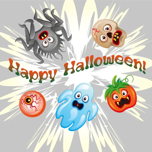 Halloween Background with Flat Icons. Illustration. Trick or Treat Concept. — Stock Photo, Image
