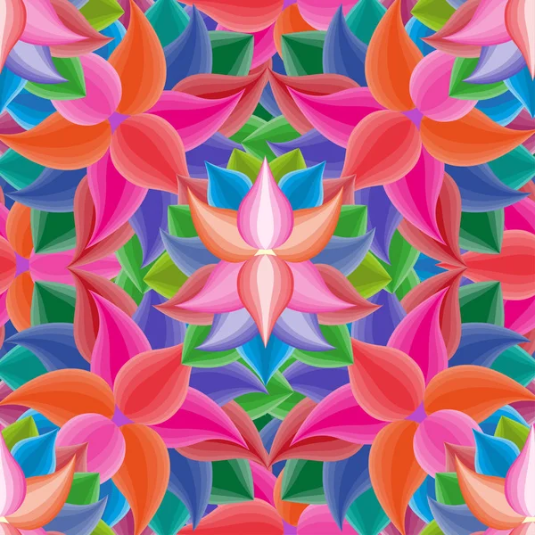 Абстрактный бесшовный рисунок с цветами. Цветочные обои с красивыми цветами и листьями — стоковый вектор