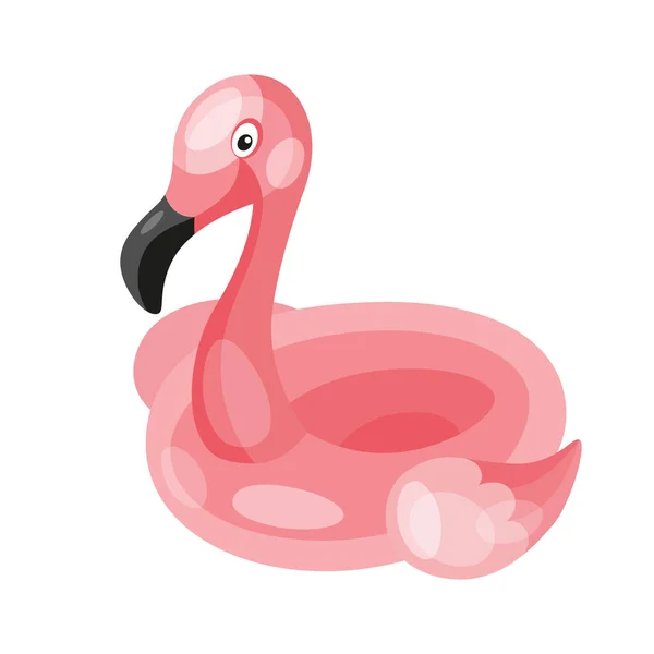Vektor realista círculo inflável de natação rosa na forma de flamingos — Vetor de Stock