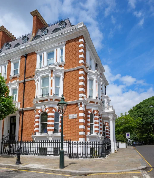 London - 06 24 2022: Victorian-style house on the corner of Observatory Gardens and Hornton Street