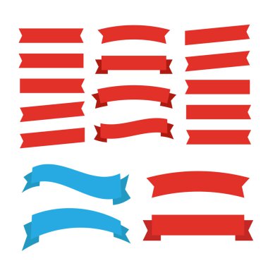 Düz vektör şeritleri izole edildi. Kurdeleler