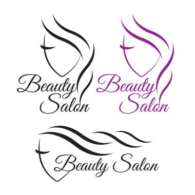 Kuaför salonu için logo şablonu, güzellik salonu, kozmetik prosedürleri, spa merkezi. Kuaför salonu için güzellik logosu