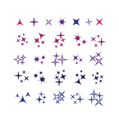 Parlak ışıklar ayarlandı. Parlayan ışık efekti yıldızı.