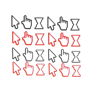 Piksel imleç simgeleri. Fare bilgisayar imleci