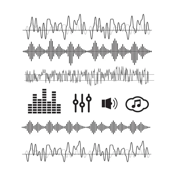 Conceito Ondas Sonoras Vetor Ondas Sonoras Sinal Ondas Sonoras Símbolo — Vetor de Stock