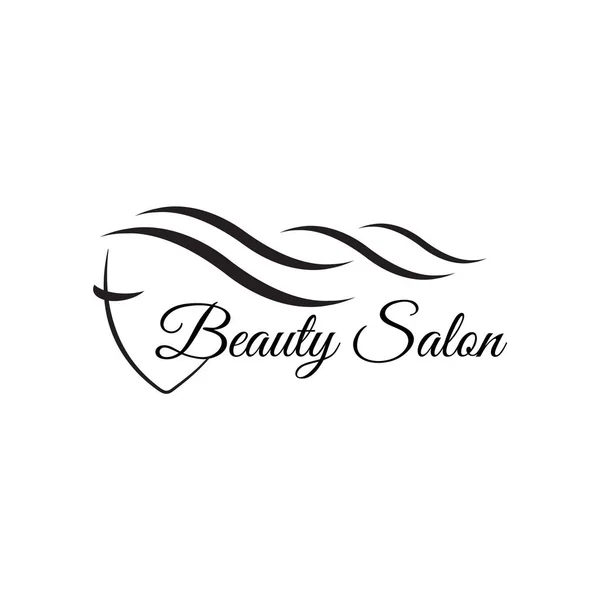 Hermosa Mujer Vector Logotipo Plantilla Para Peluquería Salón Belleza Procedimientos — Archivo Imágenes Vectoriales