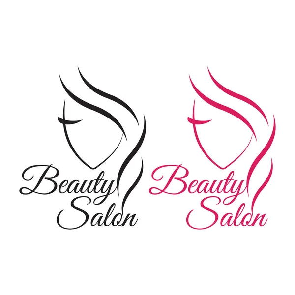 Belle Femme Visage Logo Modèle Pour Salon Coiffure Modèle Cheveux — Image vectorielle