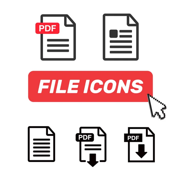 Pdf Bestand Download Icoon Document Tekst Symbool Web Document Icoon — Stockvector