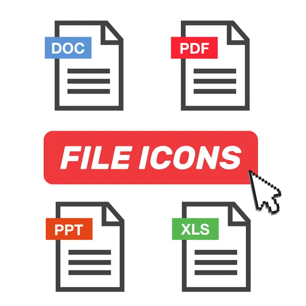 ファイルのダウンロードのアイコン 文書のテキスト シンボル Web 形式情報 Pdf アイコン — ストックベクタ