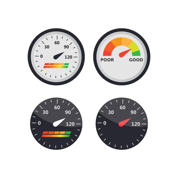 Fordonets Instrumentbräda Hastighetsmätare Vektor Arrow Auto Barometer — Stock vektor