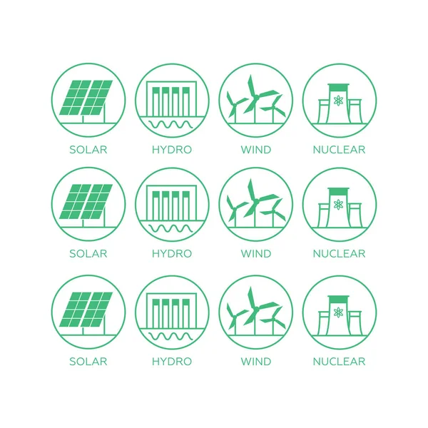 代替エネルギーエコグリーン発電機 太陽光 — ストックベクタ