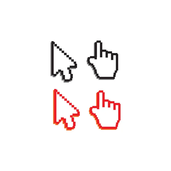 Handklik cursor of aanwijzer pictogram. Muiscomputer cursor — Stockvector