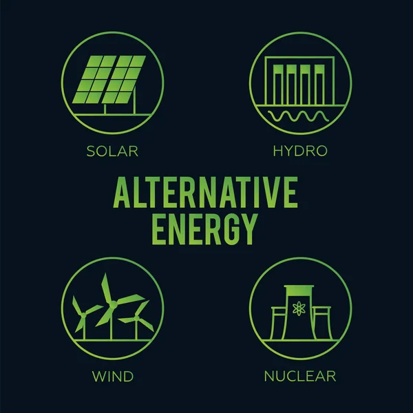 再生可能エネルギー。代替エコエネルギーコンセプトベクトル — ストックベクタ