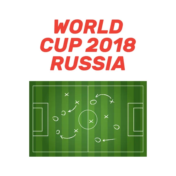 Copa Mundial Fútbol 2018 Rusia Estrategia Pizarra Trabajo Equipo — Archivo Imágenes Vectoriales