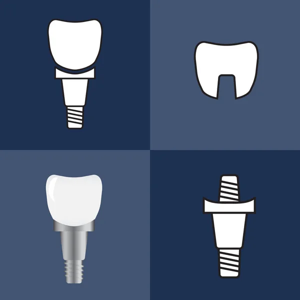 Dental health care and oral hygiene vector. Healthy teeth and dental implant
