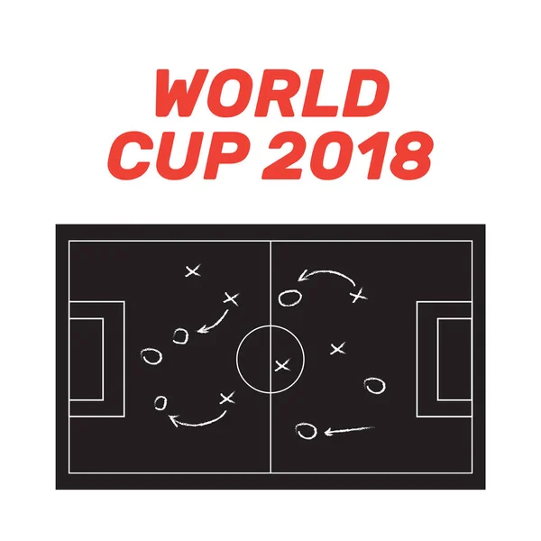 Copa Mundial Fútbol 2018 Rusia Estrategia Pizarra Trabajo Equipo — Archivo Imágenes Vectoriales