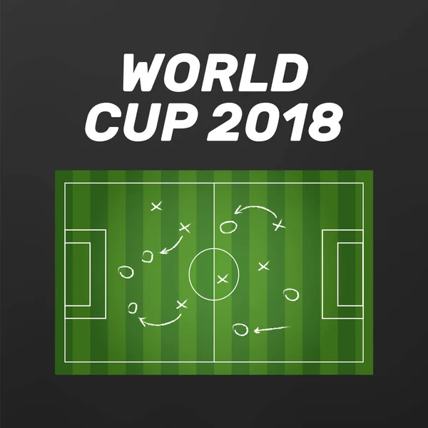 Futebol 2018 Copa do Mundo Rússia. Estratégia e quadro de trabalho em equipe —  Vetores de Stock