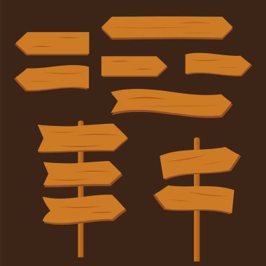 Batı tahtaları boş. Çizgi film ahşap tabelalar