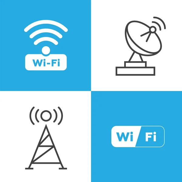 ワイヤレスと無線Lanのアイコン ワイヤレスネットワークシンボルWifiアイコン ワイヤレスとWifiベクトル — ストックベクタ