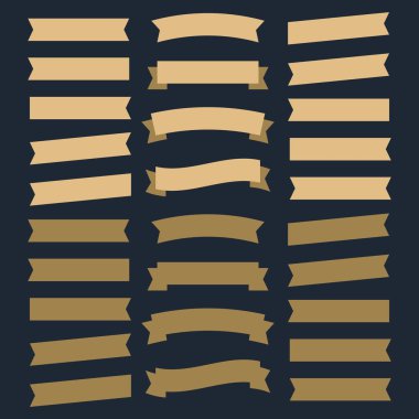 Parlak kırmızı kurdele vektörü. Sancak kurdele vektörü ayarlandı