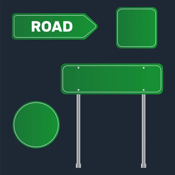 Green Blank Information Traffic Sign Улица Жестов Пустой Знак Стрелки — стоковый вектор