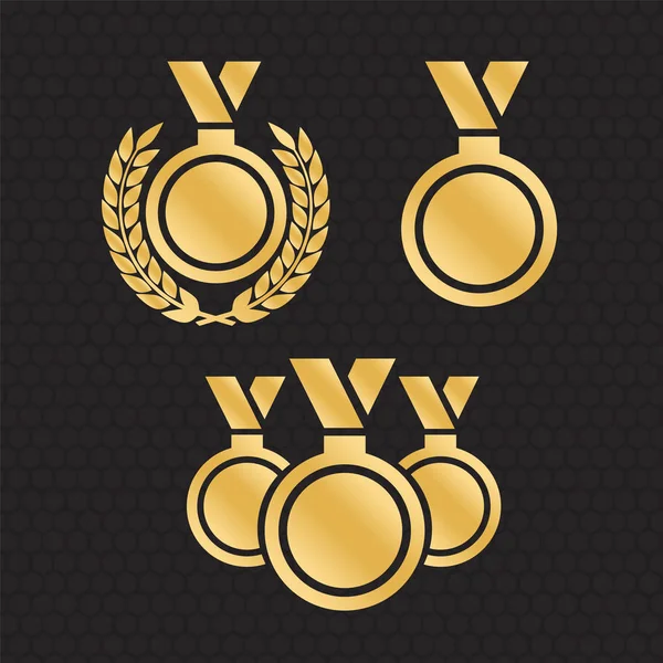 Vector Laurierkransen Voor Heraldiek Antiek Award Vector Medaille Award Pictogrammen — Stockvector