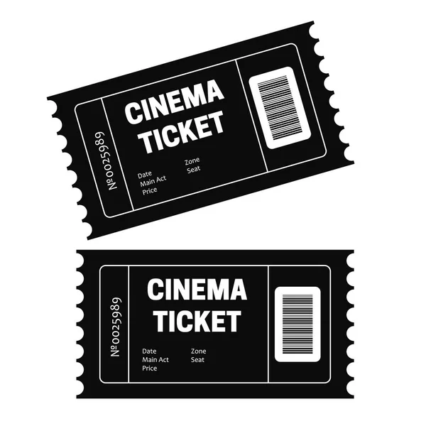 Deux Tickets Cinéma Vectoriels Isolés Billets Cinéma Icônes Événement — Image vectorielle