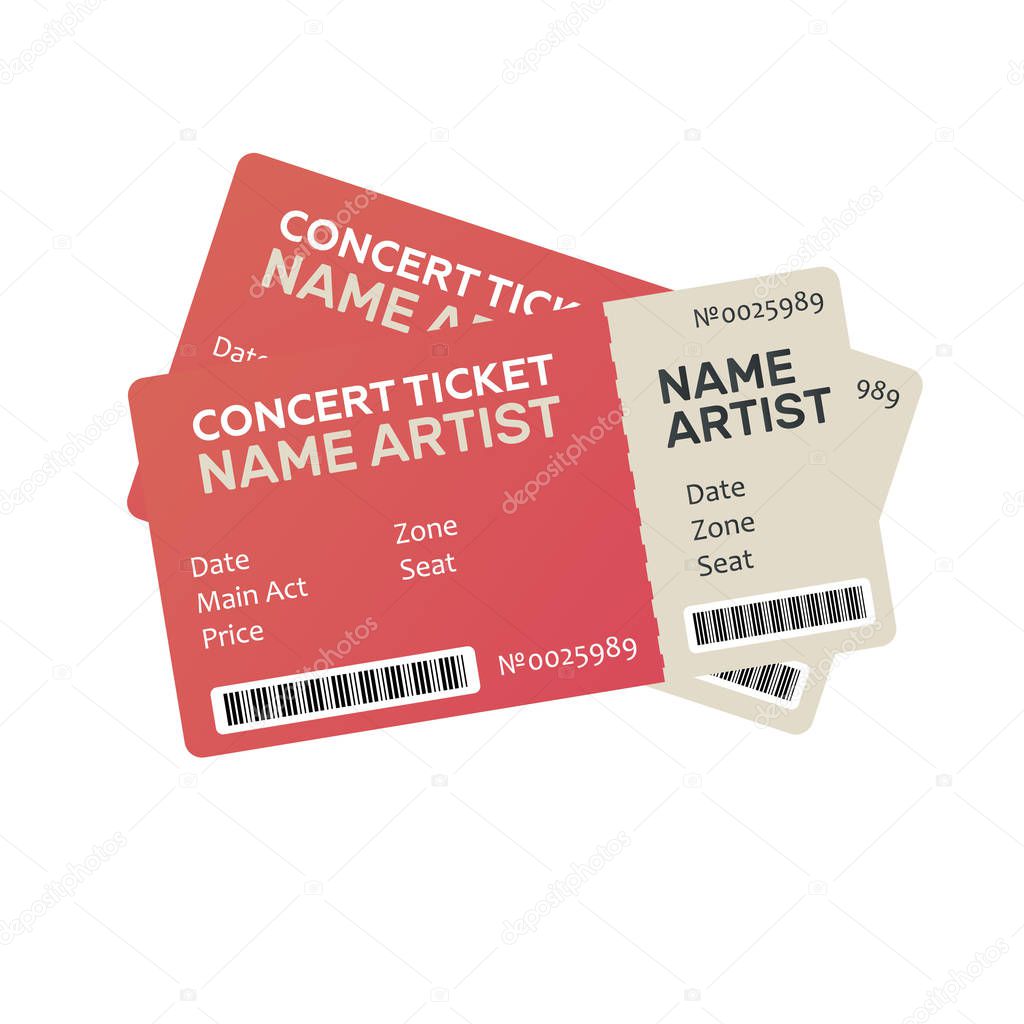 Concert vector ticket. Music, Dance, Live Concert tickets templates
