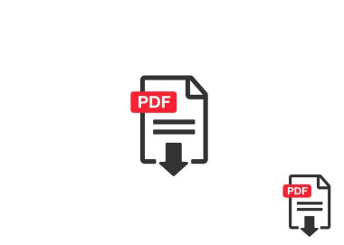 PDF dosya indirme simgesi. Belge metni, sembol ağı. Belge simgesi ayarlandı