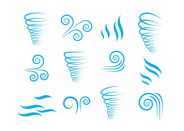 Wind Symbolisiert Natur Welle Kühles Wetter Klima Und Bewegung — Stockvektor