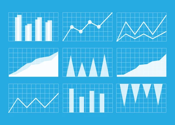 Gráficos Gráficos Establecidos Estadística Datos Información Gráficos Gráficos Abstractos — Vector de stock