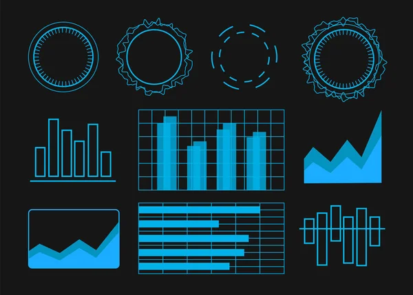 Futuristic User Interface Elements Set Vector Illustration — Stock Vector