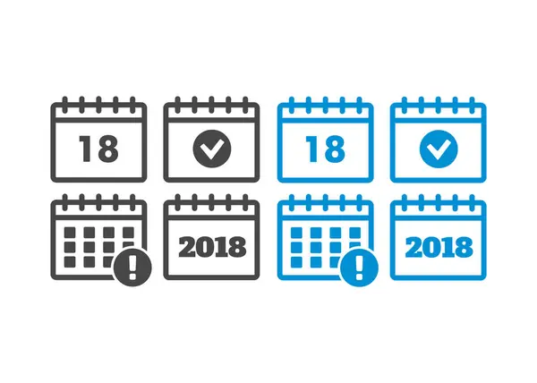 Icônes Calendrier Vectoriel Événement Ajouter Supprimer Progrès — Image vectorielle