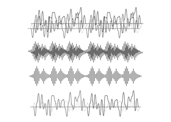 Sound Waves Vector Sound Waves Sign Symbol Flat Style — Stock Vector