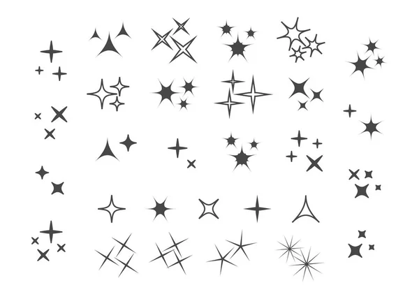 Σπινθηροβόλα Αστέρια Λαμπερό Αστέρι Εφέ Φωτός Διάνυσμα Φωτεινών Φώτων — Διανυσματικό Αρχείο