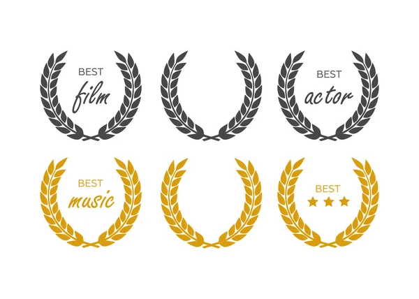 En iyi film Ödülü. Ödülü adaylığı vektör. En iyi film Ödülü madalya