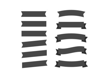 Düz vektör şeritleri düz. Sancak kurdele vektörü ayarlandı