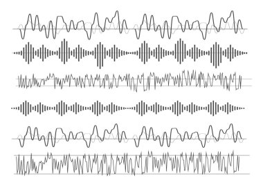 Vektör sesi. Soundwave müzik ikonları. Radyo dalgası vektörü