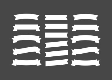 Parlak el sallayan kurdele afişleri. Sancak kurdele vektörü ayarlandı