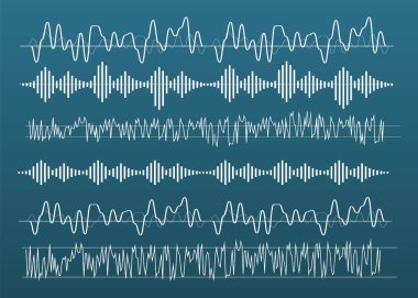 Ses dalgası formları. Müzik genliği dalgalanma eşitleyicisi. Ses biçimi