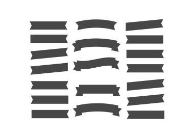 Satılık Retro vektör bayrakları ve rozetler. Sancak kurdele vektörü ayarlandı