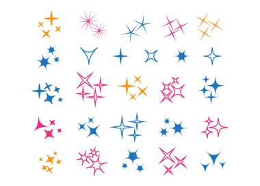 Parlak ışıklar ayarlandı. Parlayan ışık efekti yıldızı.