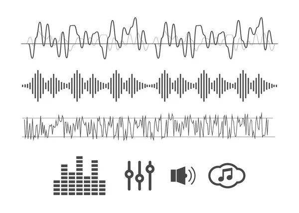 Sound Waves Sign Symbol Flat Style — Stock Vector