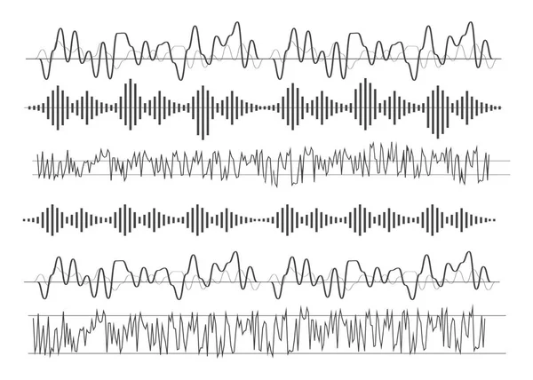 Sonido Vectorial Iconos Musicales Onda Sonora Vector Onda Radio — Vector de stock