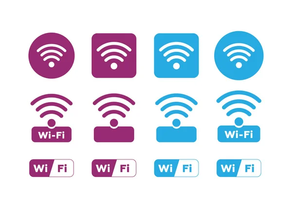 Ícones Sem Fio Símbolo Rede Sem Fio Ícone Wifi Vector — Vetor de Stock