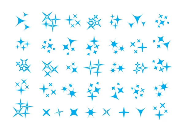 Étincelles Étoiles Allumées Feu Artifice Lumineux Scintillement Décoration Éclair Brillant — Image vectorielle